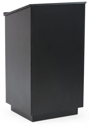 Hostess Station with Locking Storage Cabinet, 1 Shelf, Reading Surface - Black