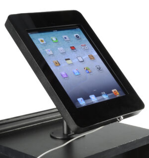 iPad Counter Mount w/ Locking Enclosure, Home Button Covered - Black