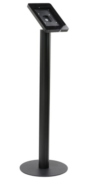 iPad Floor Stand w/ Locking Enclosure, Rotating Bracket u0026 Cable Management - Black