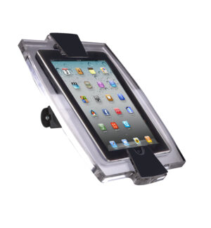 iPad Mini Wall Mount with Clear Acrylic Enclosure, Rotating Bracket - Black