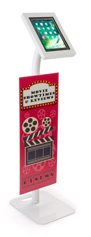 iPad Tablet Stand with 12 x 30 Custom Banner - White