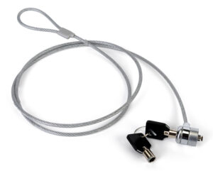 Keyed Anti-Theft Security Cable, Loop End for Tethering - Silver