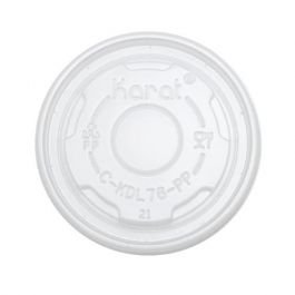 KR 4 oz Translucent Plastic Flat Lid With Pin Hole For Cold/Hot Paper Food Containers - 1 case (1000 piece)