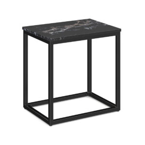 Lenox 22" x 16" Rectangular Side Table with Black Metal Base