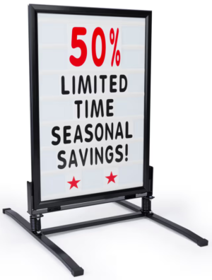 24" x 36" T-Frame Sidewalk Sign Stand, Letter Board, Double Sided - Black