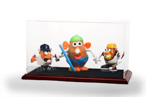 Model Display Case w/ MDF Cherry Base u0026 Lift-Off Acrylic Top - Clear