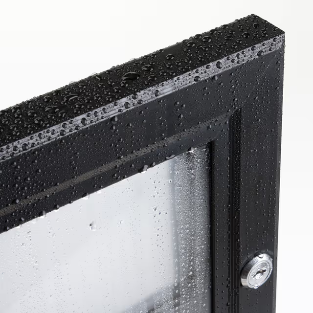 Enclosed Bulletin Board for (3) 8.5 x 14 Sheets, Outdoor Use, Magnetic - Black - Image 2