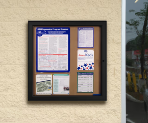 41 x 42 Outdoor Bulletin Board with Locking Door - Black