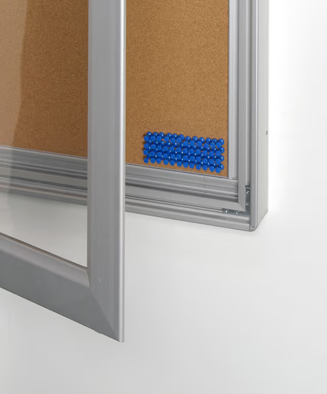 Enclosed Bulletin Board for (4) 8.5 x 11 Signs, Outdoor Use, Locking - Silver - Image 4