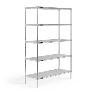 OfficeSource 5-Shelf 48"Wx18"Dx72"H Wire Rack