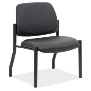 OfficeSource | Big & Tall | Armless Guest Chair with Black Frame - 23"W
