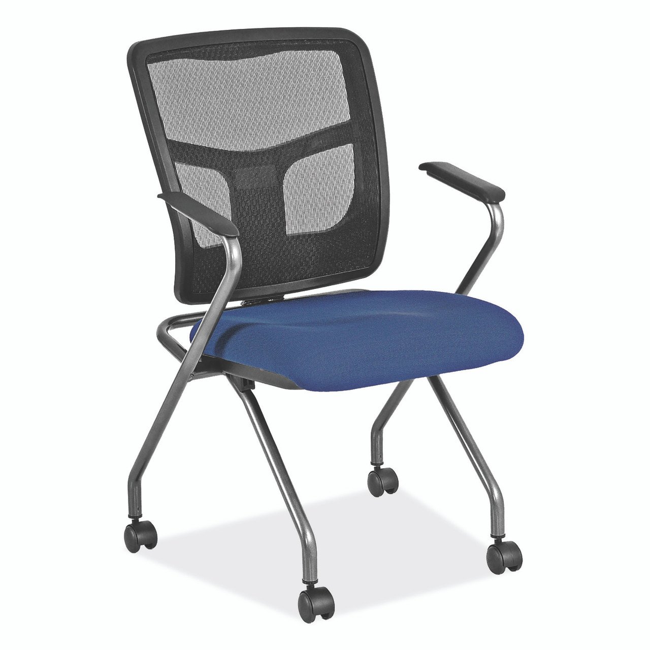 OfficeSource | CoolMesh Collection | Nesting Chair with Titanium Gray Frame