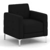 OfficeSource | Draper | Club Chair with Silver Metal Legs