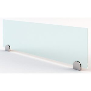 OfficeSource Fuse Collection Tempered Frosted Glass Screen with Brackets - 36" x 12"