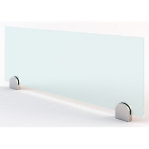 OfficeSource Fuse Collection Tempered Frosted Glass Screen with Brackets - 30" x 12"