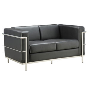 OfficeSource | Madison | Loveseat with Chrome Frame
