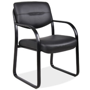 OfficeSource Merit Collection Sled Base Guest Chair with Arms and Black Frame