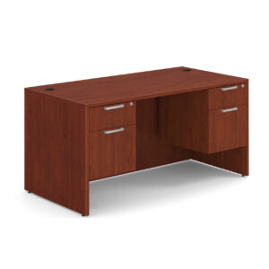 OfficeSource OS Laminate Collection Double 3/4 Pedestal Desk - 60" x 30"