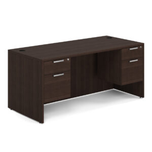 OfficeSource OS Laminate Collection Double 3/4 Pedestal Desk - 66" x 30"