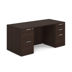 OfficeSource OS Laminate Collection Double Full Pedestal Desk - 66'' x 30''