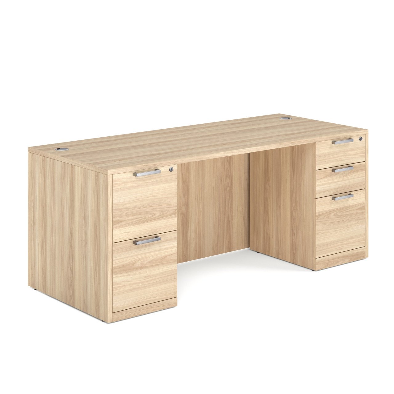 OfficeSource OS Laminate Collection Double Full Pedestal Desk - 71'' x 30''