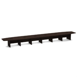OfficeSource | OS Laminate Conference Tables | Expandable Boat Shaped Conference Table with Slab Base - 28'