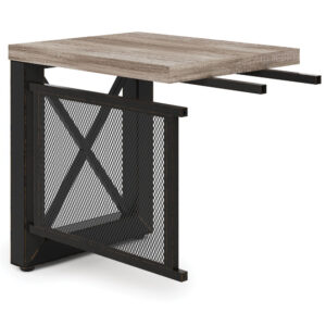 OfficeSource | Riveted | 29.5"W Industrial Return with Metal X Base