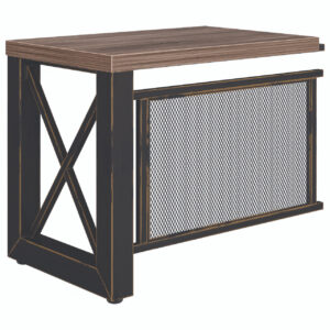 OfficeSource | Riveted | 41"W Industrial Return with Metal X Base