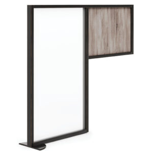 OfficeSource | SafeGuard Barrier Collection | Clear Acrylic and Laminate Two Tier Shield with Foot