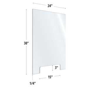 OfficeSource SafeGuard Barrier Collection Clear Acrylic Screen with Transaction Cutout - 24"W x 30"H