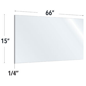 OfficeSource SafeGuard Barrier Collection Clear Acrylic Screen with Rounded Edges - 60"W x 15"H