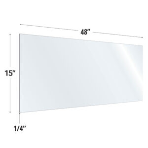 OfficeSource SafeGuard Barrier Collection Clear Acrylic Screen with Rounded Edges - 48"W x 15"H