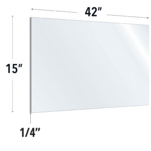 OfficeSource SafeGuard Barrier Collection Clear Acrylic Screen with Rounded Edges - 42"W x 15"H