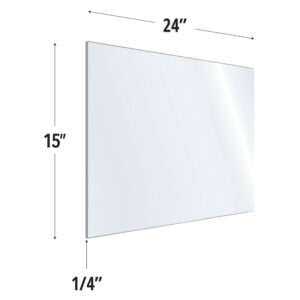 OfficeSource SafeGuard Barrier Collection Clear Acrylic Screen with Rounded Edges - 24"W x 15"H