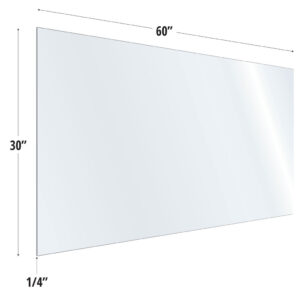 OfficeSource SafeGuard Barrier Collection Clear Acrylic Screen with Square Edges - 60"W x 30"H