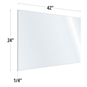 OfficeSource SafeGuard Barrier Collection Clear Acrylic Screen with Square Edges - 42"W x 24"H