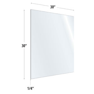 OfficeSource SafeGuard Barrier Collection Clear Acrylic Screen with Square Edges - 30"W x 30"H