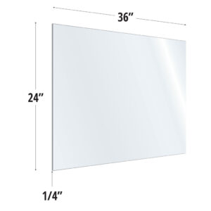 OfficeSource SafeGuard Barrier Collection Clear Acrylic Screen with Square Edges - 36"W x 24"H