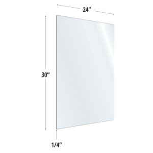OfficeSource SafeGuard Barrier Collection Clear Acrylic Screen with Square Edges - 24"W x 30"H