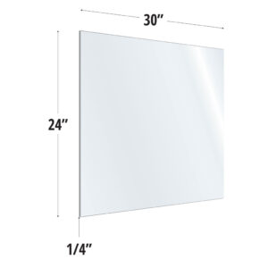 OfficeSource SafeGuard Barrier Collection Clear Acrylic Screen with Square Edges - 30"W x 24"H