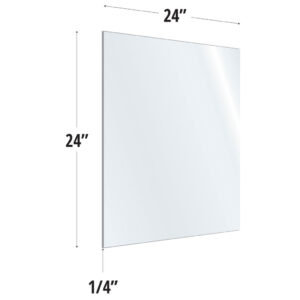 OfficeSource SafeGuard Barrier Collection Clear Acrylic Screen with Square Edges - 24"W x 24"H