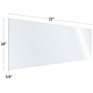 OfficeSource SafeGuard Barrier Collection Clear Acrylic Screen with Square Edges - 72"W x 24"H