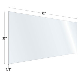 OfficeSource SafeGuard Barrier Collection Clear Acrylic Screen with Square Edges - 72"W x 30"H