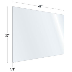 OfficeSource SafeGuard Barrier Collection Clear Acrylic Screen with Square Edges - 42"W x 30"H