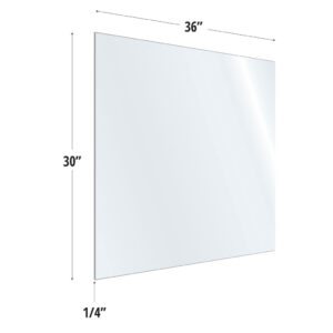 OfficeSource SafeGuard Barrier Collection Clear Acrylic Screen with Square Edges - 36"W x 30"H