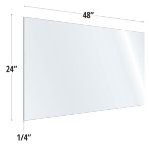 OfficeSource SafeGuard Barrier Collection Clear Acrylic Screen with Square Edges - 48"W x 24"H