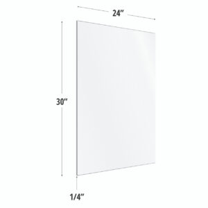 OfficeSource SafeGuard Barrier Collection Frosted Acrylic Screen with Square Edges - 24"W x 30"H