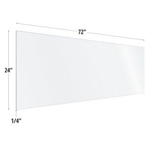 OfficeSource | SafeGuard Barrier | Frosted Acrylic Screen with Square Edges - 72"W x 24"H