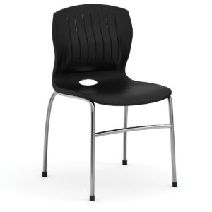 OfficeSource | Slash | Armless Guest Stack Chair with Chrome Frame