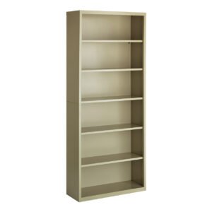 OfficeSource Steel Bookcase Collection 6 Shelf Metal Bookcase, 82" High